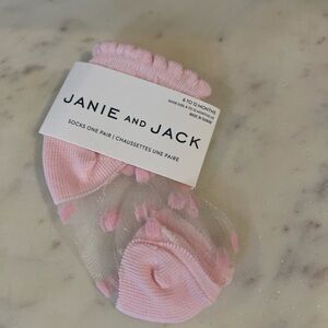 Janie and Jack Pink Polka Dot Baby Socks